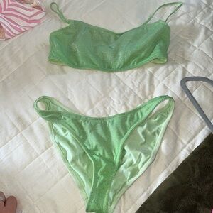 TRIANGL GREEN SPARKLE BIKINI SET